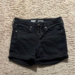 Mossimo high rise midi black denim shorts